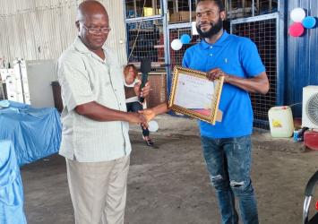 The presentation of the certificate to the DMDA was done by the Board Chair